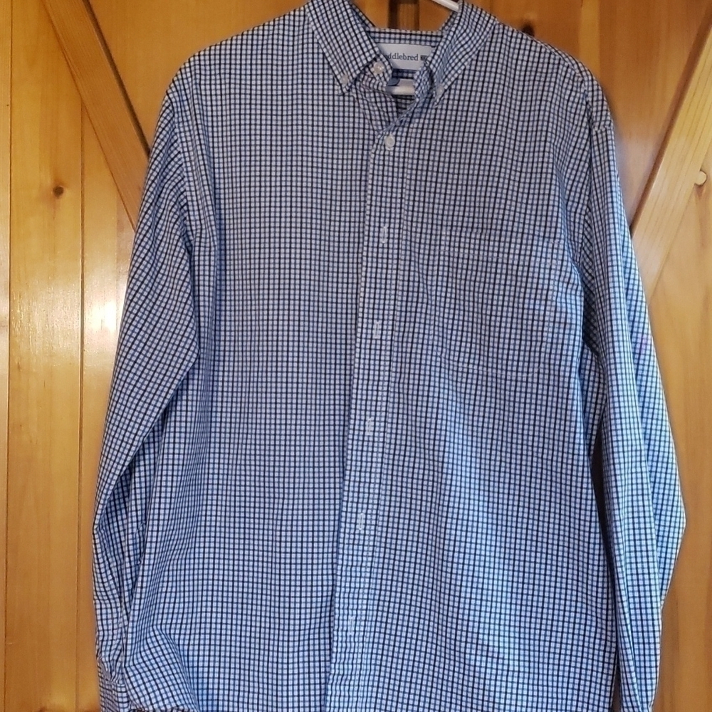 𝅺SADDLEBRED button down classic fit mens size large EUC